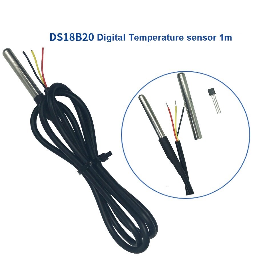 Maxim-Dallas-Original-DS18B20-Waterproof-Probe-Temperature-Sensors-with-1m-Cable